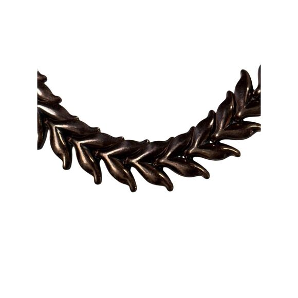 Renoir Copper Chevron Laurel Leaf Bracelet and Clip On Earrings Jewelry Set - Picture 8 of 13